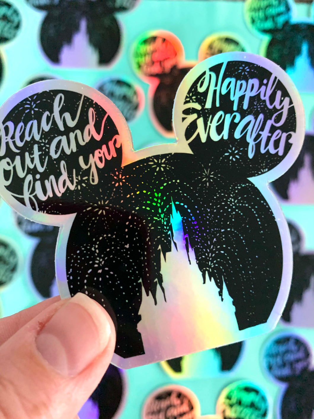 Holographic Castle Fireworks Sticker