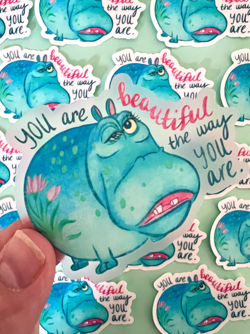 Beautiful Hippo Sticker